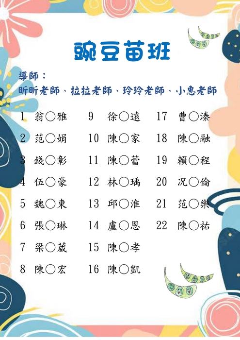 豌豆苗班