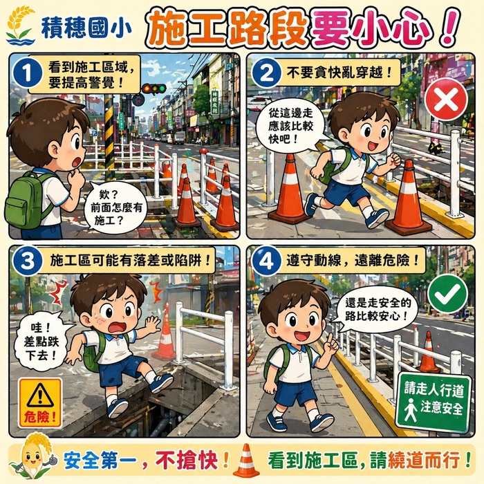 施工路段要小心
